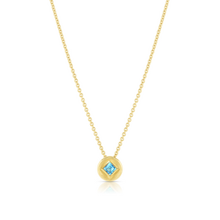 STARDUST ROUND NECKLACE - Blue Topaz