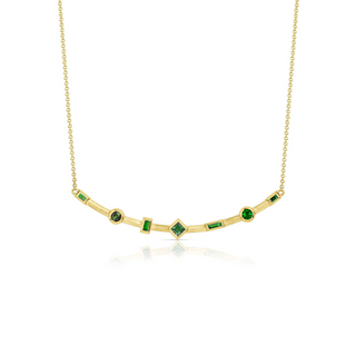 CURVED BAR NECKLACE - Tsavorite