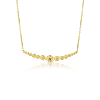 STARDUST BEZEL GRADUATED NECKLACE - Champagne Diamonds