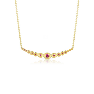 STARDUST BEZEL GRADUATED NECKLACE - Pink Sapphire