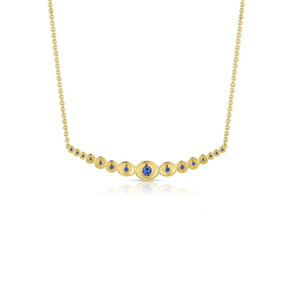 STARDUST BEZEL GRADUATED NECKLACE - Blue Sapphire