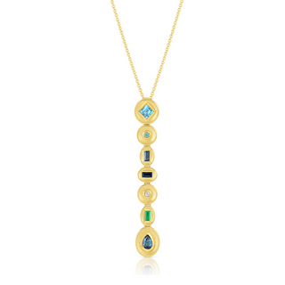 STARDUST BEZEL LARIAT - Multicolored