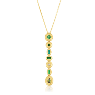 STARDUST BEZEL LARIAT - Green Colorway